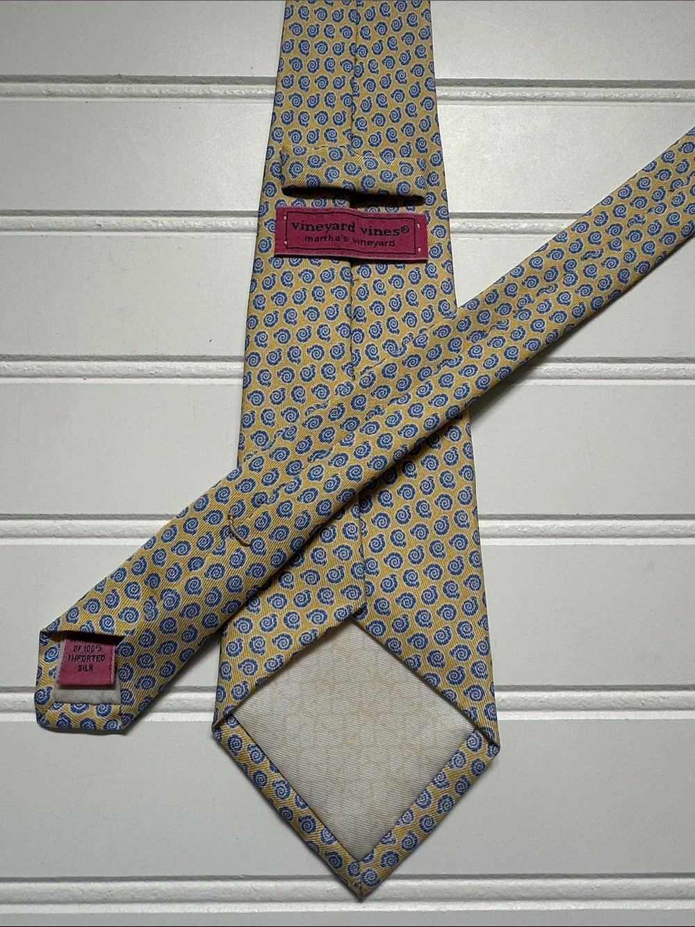 Vineyard Vines Yellow Tie w/ Blue Shells